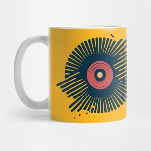 Vinyl LP Music Disk with Floral Design Mug